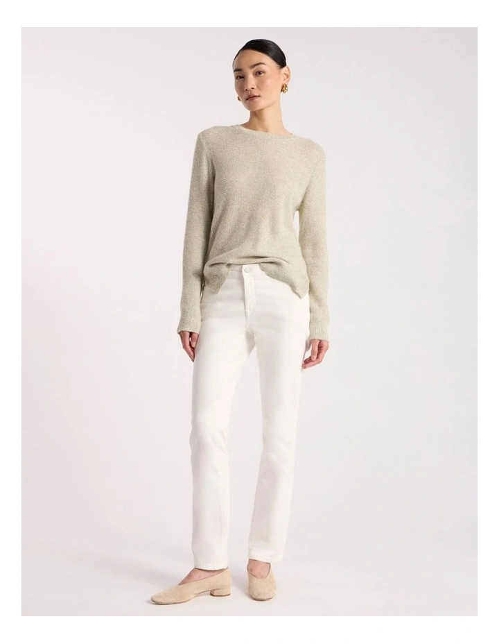 Moss Stitch Knit in Mojito Green Melange image 1