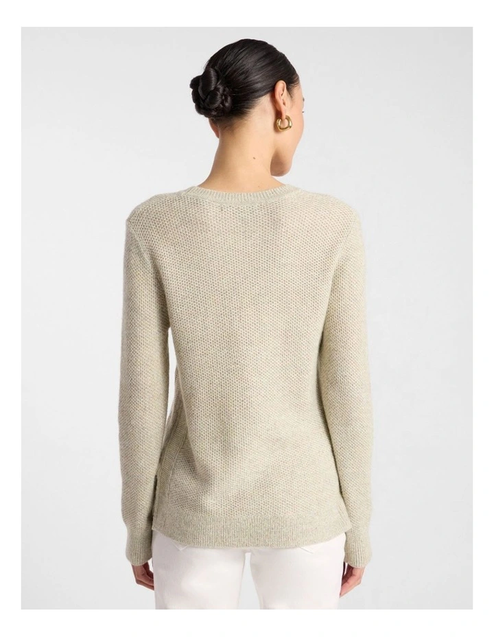 Moss Stitch Knit in Mojito Green Melange image 3