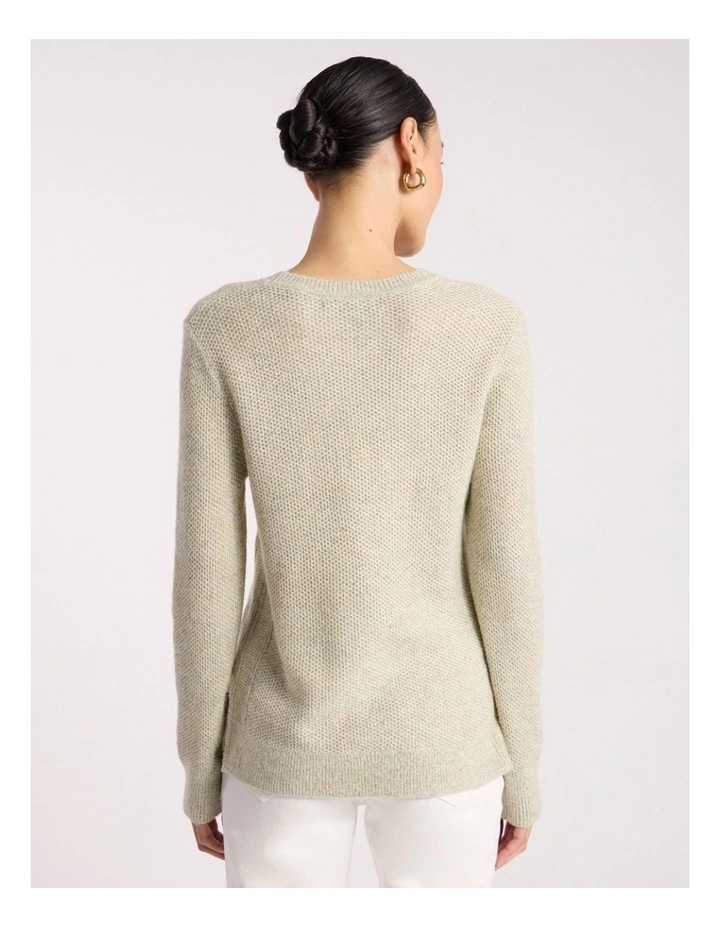Moss Stitch Knit in Mojito Green Melange image 5