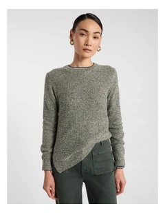 Moss Stitch Knit in Nori Green Melange