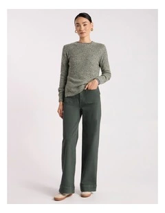 Moss Stitch Knit in Nori Green Melange
