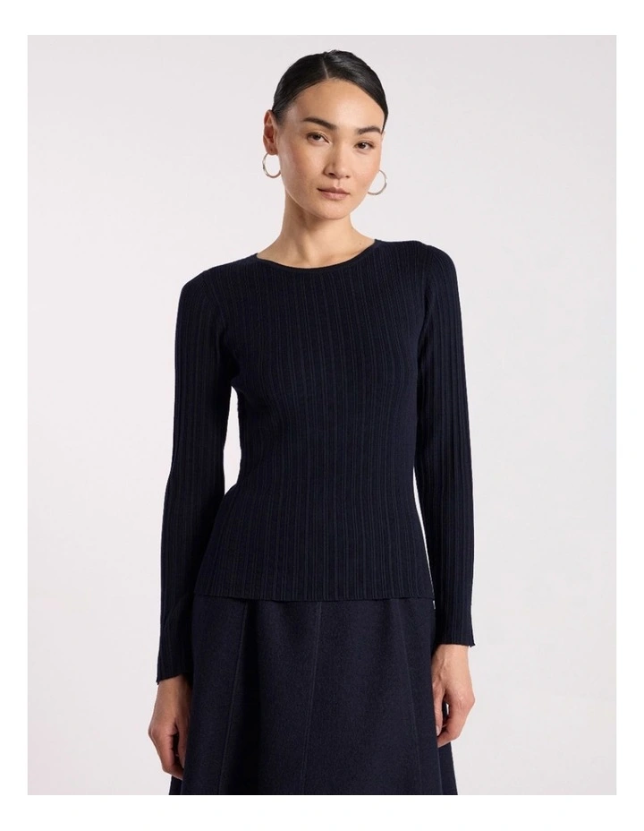 Mikka Rib Knit in Navy image 2