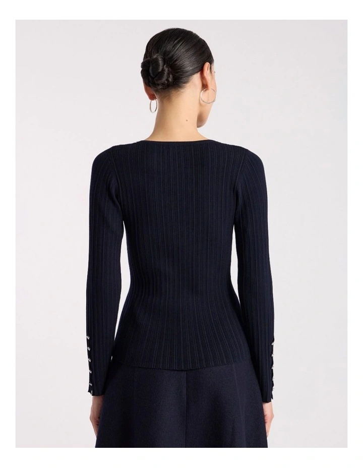 Mikka Rib Knit in Navy image 5