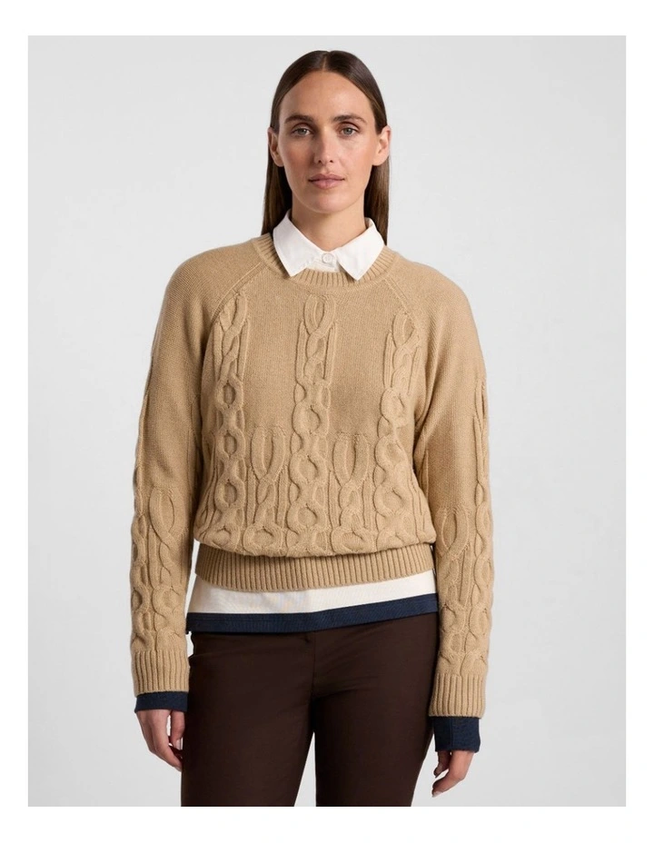 Gianna Cable Knit in Camel image 1