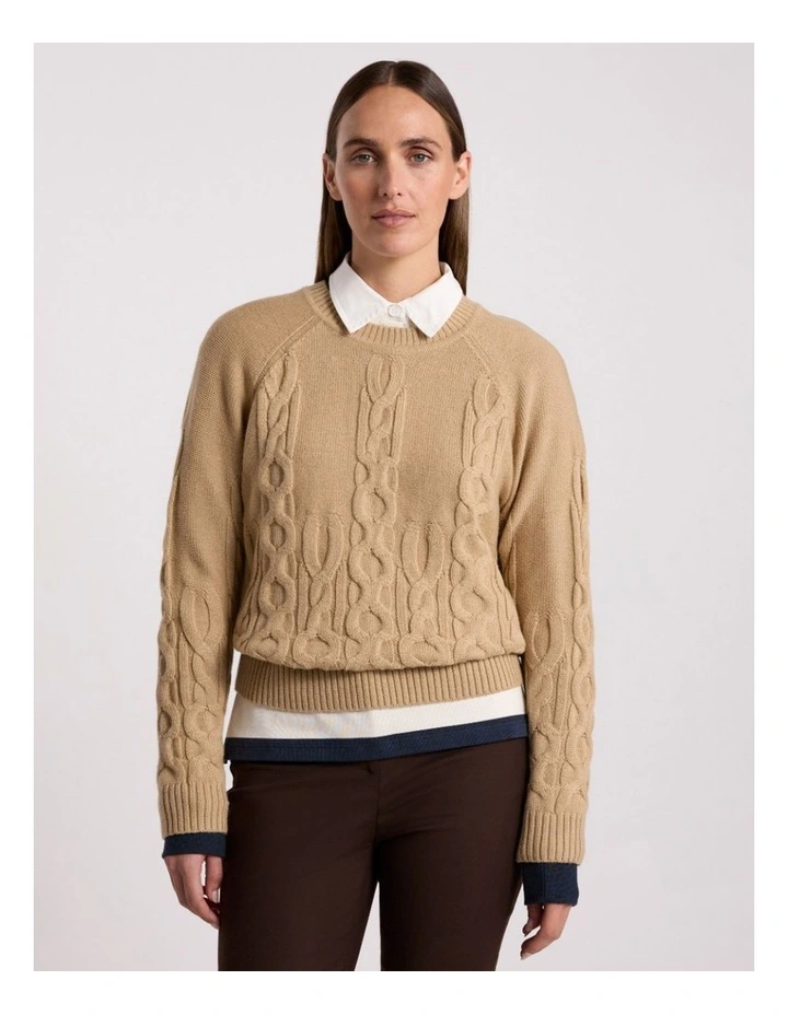 Gianna Cable Knit in Camel image 1