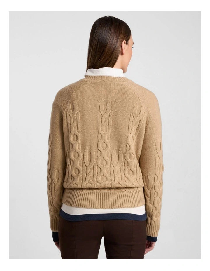 Gianna Cable Knit in Camel image 3