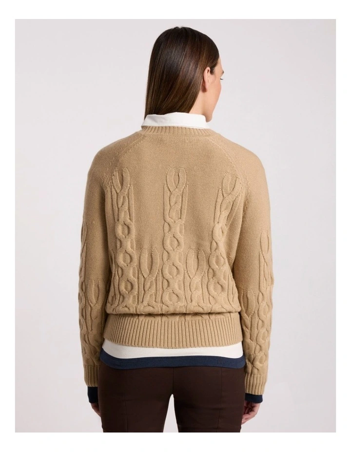 Gianna Cable Knit in Camel image 3