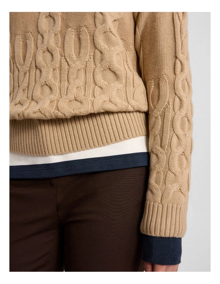 Gianna Cable Knit in Camel image 4