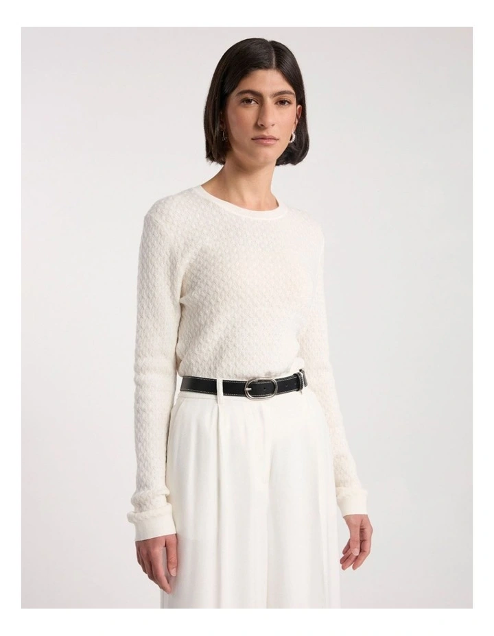 Nora Wool Blend Knit in Ivory image 2