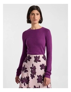 Danae Silk Cotton Knit in Violet