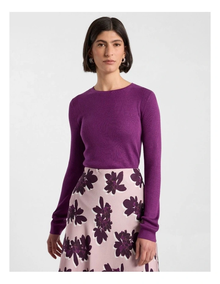Danae Silk Cotton Knit in Violet image 1