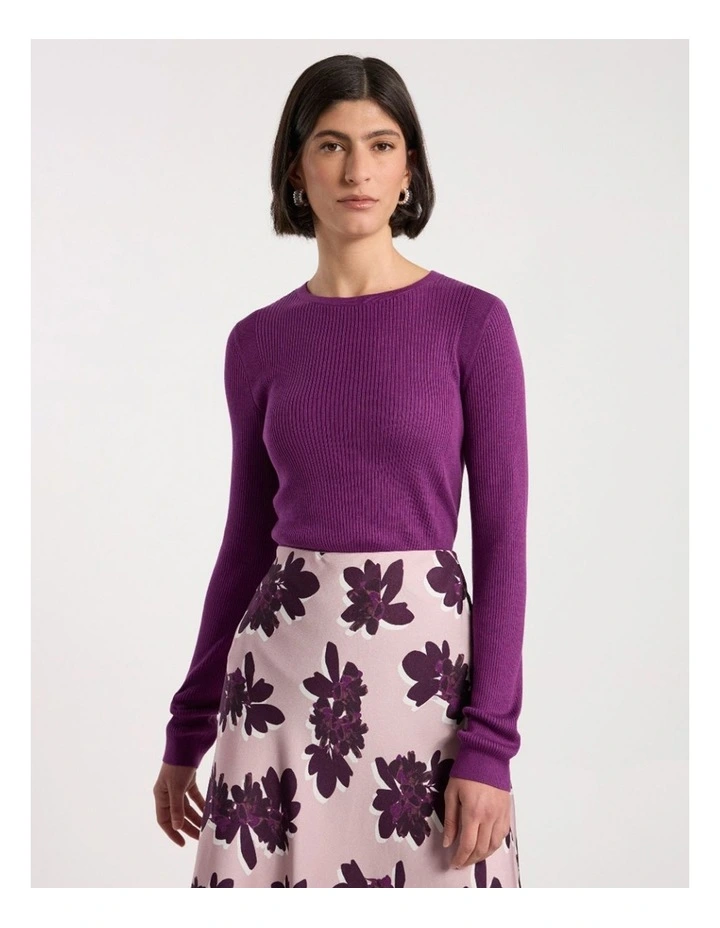 Danae Silk Cotton Knit in Violet image 1