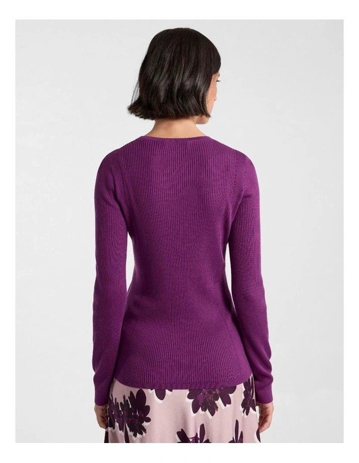 Danae Silk Cotton Knit in Violet image 3