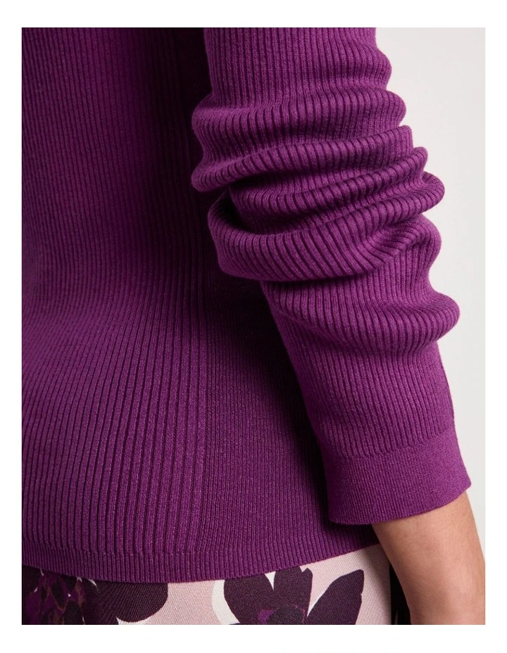 Danae Silk Cotton Knit in Violet image 3