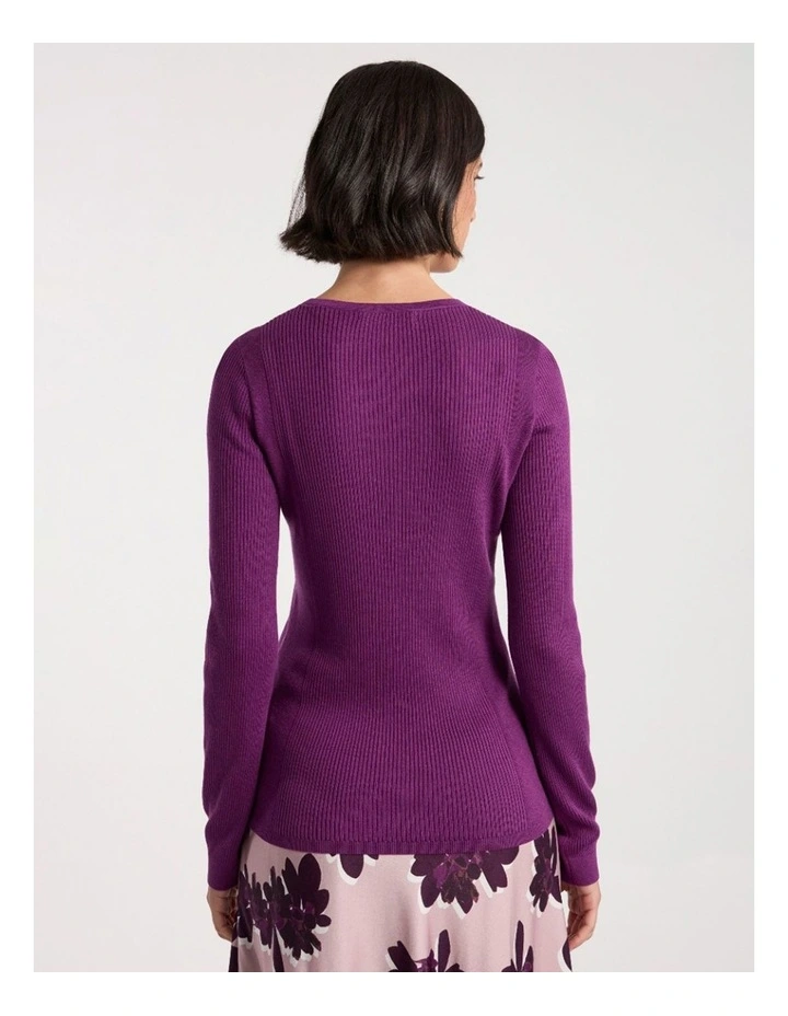 Danae Silk Cotton Knit in Violet image 4