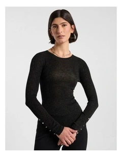 Doris Merino Knit in Black Sparkle