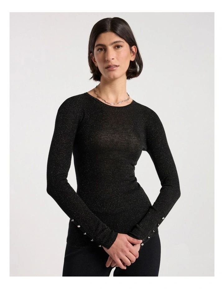 Doris Merino Knit in Black Sparkle image 2