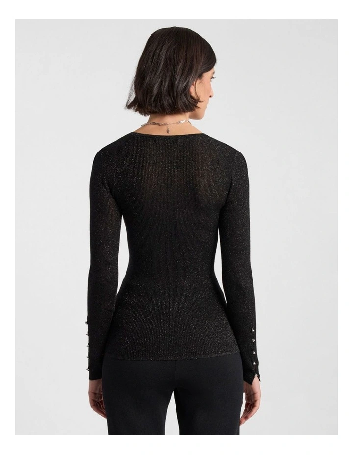 Doris Merino Knit in Black Sparkle image 3