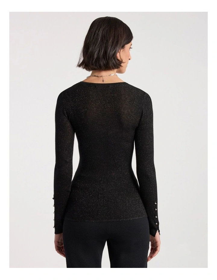 Doris Merino Knit in Black Sparkle image 4