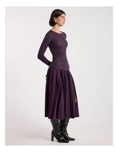 Doris Merino Knit in Eggplant Sparkle