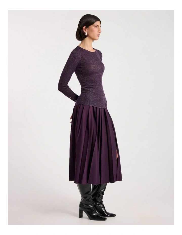 Doris Merino Knit in Eggplant Sparkle image 1