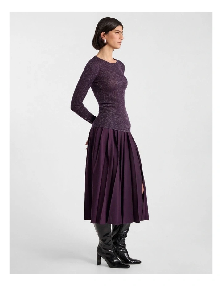 Doris Merino Knit in Eggplant Sparkle image 2
