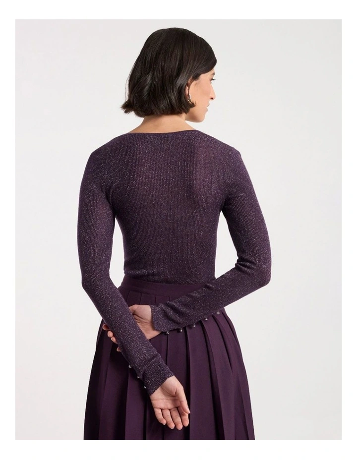 Doris Merino Knit in Eggplant Sparkle image 5