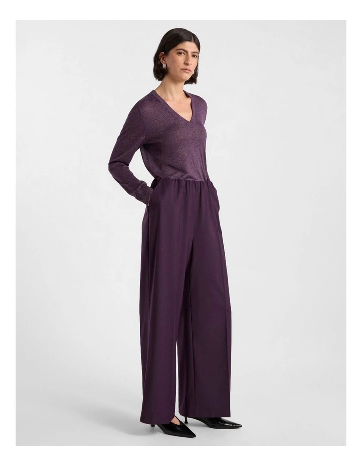 Peta Sparkle V Neck Knit in Light Eggplant image 2