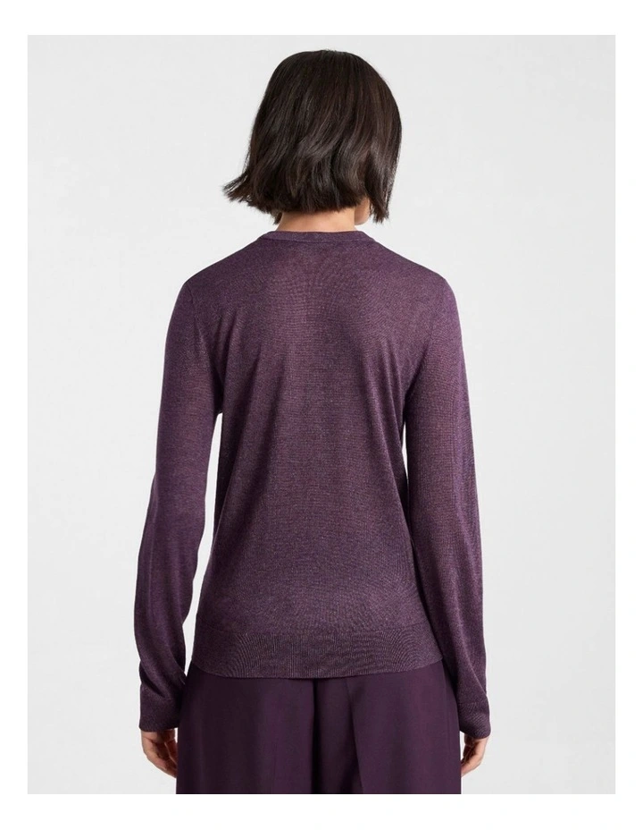 Peta Sparkle V Neck Knit in Light Eggplant image 3