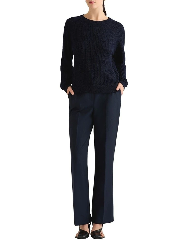 Watson Wool Cable Knit in Navy Sparkle image 1