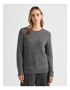 Moss Stitch Knit in Grey Melange