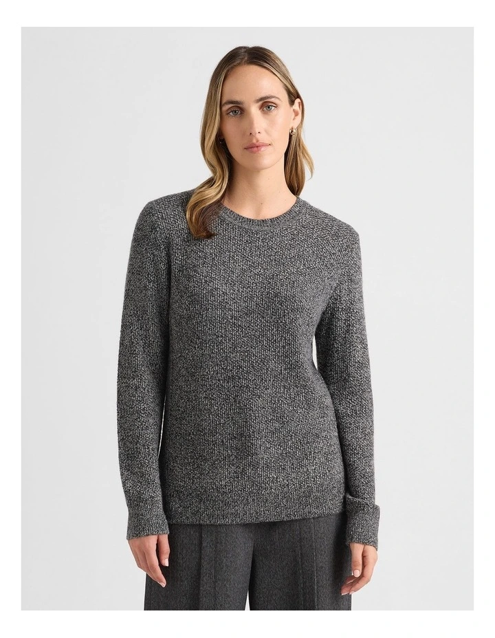 Moss Stitch Knit in Grey Melange image 1