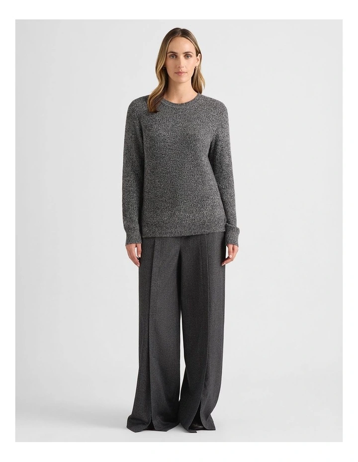 Moss Stitch Knit in Grey Melange image 2