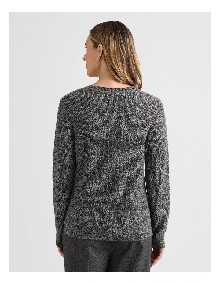 Moss Stitch Knit in Grey Melange image 3