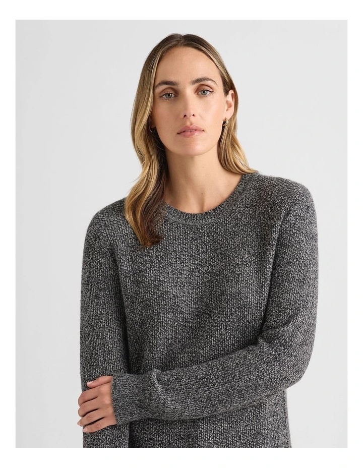 Moss Stitch Knit in Grey Melange image 4