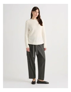 Moss Stitch Knit in Ivory