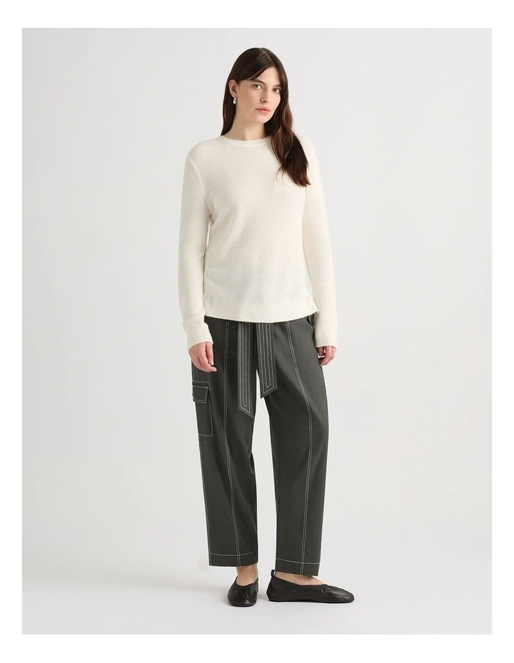 Moss Stitch Knit in Ivory image 1