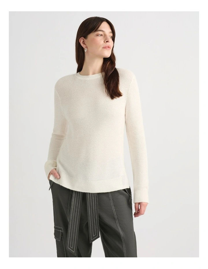 Moss Stitch Knit in Ivory image 2