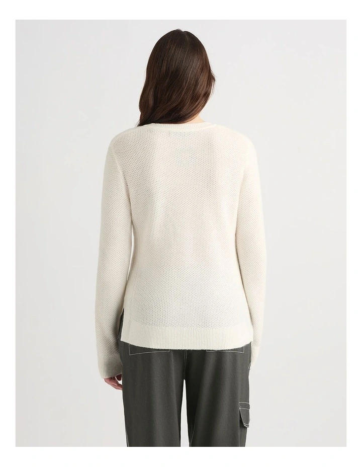 Moss Stitch Knit in Ivory image 3