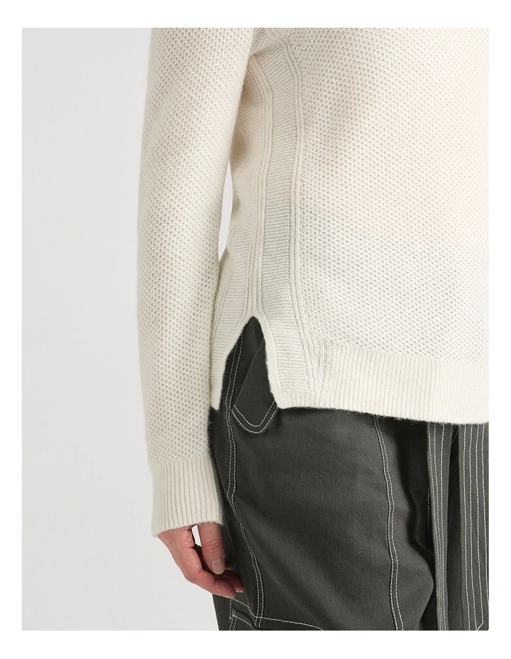 Moss Stitch Knit in Ivory image 4