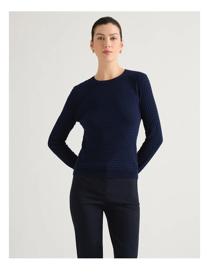 Nola Wool Blend Knit in Navy image 2