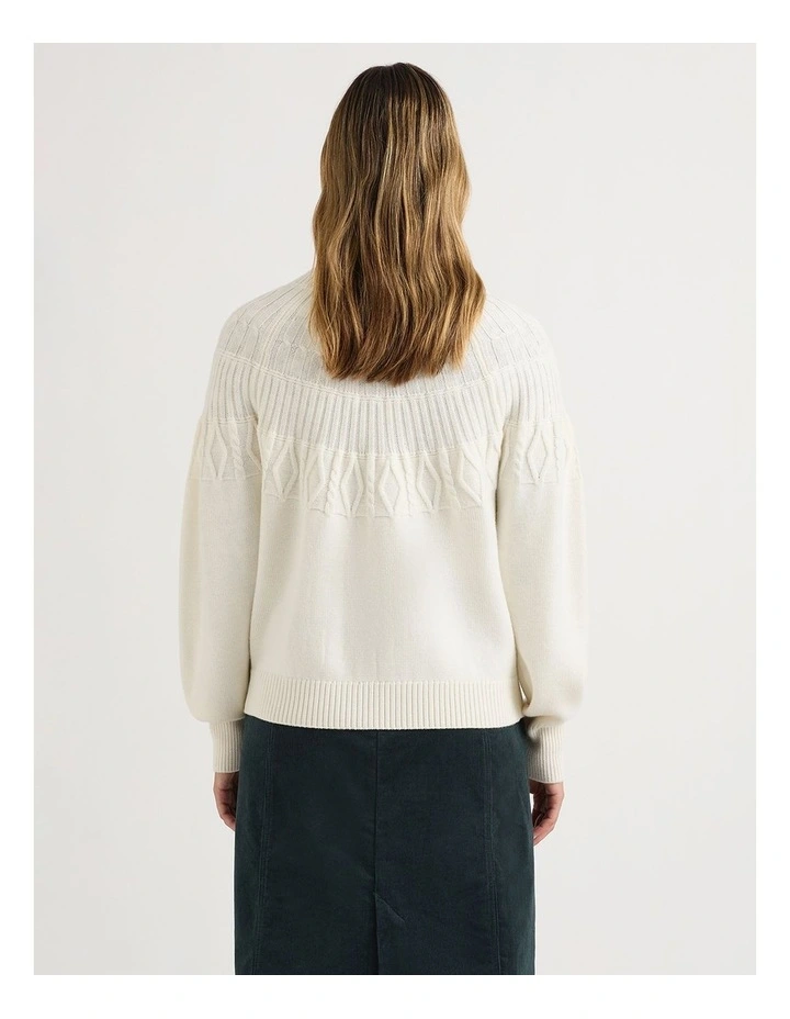 Saunder Fair Isle Merino Knit in Coconut image 3