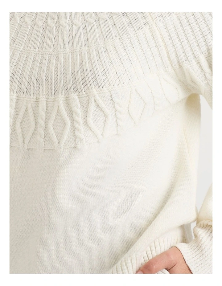 Saunder Fair Isle Merino Knit in Coconut image 4