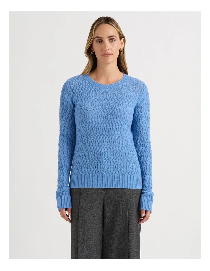 Demi Cashmere Knit in Provence Blue image 2