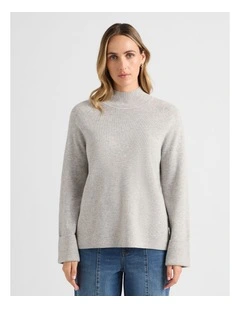 Sakura Merino Knit Jumper in Grey Melange