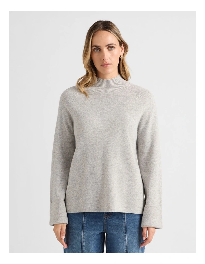 Sakura Merino Knit Jumper in Grey Melange image 1