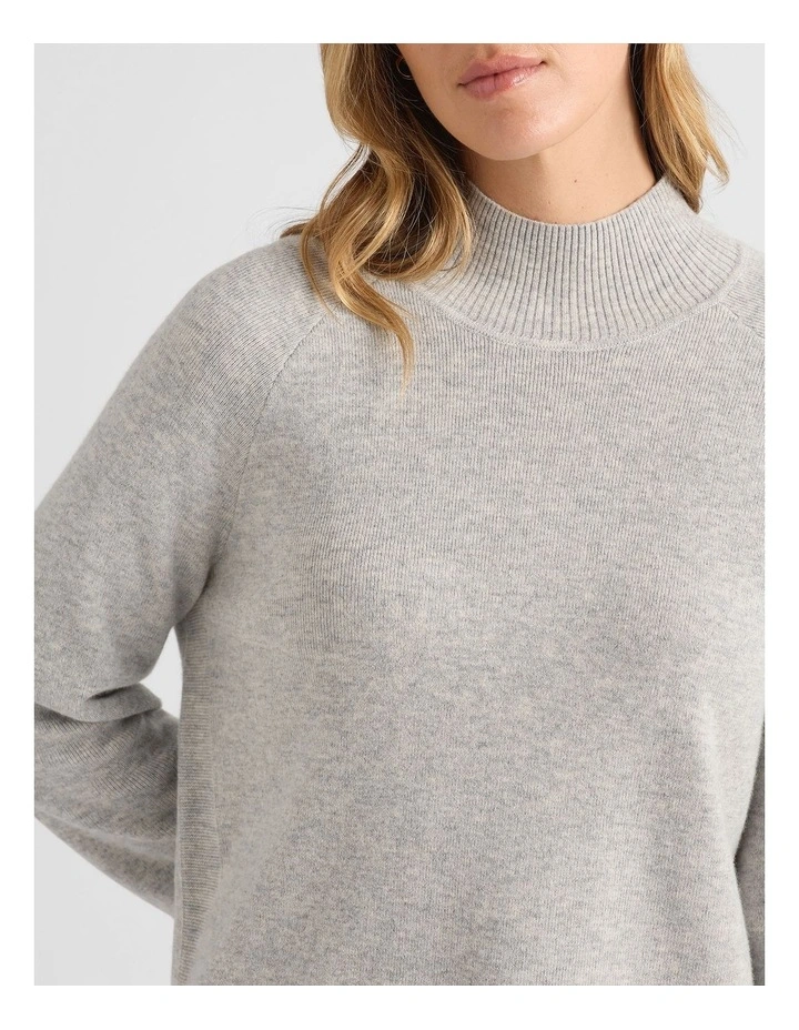 Sakura Merino Knit Jumper in Grey Melange image 4
