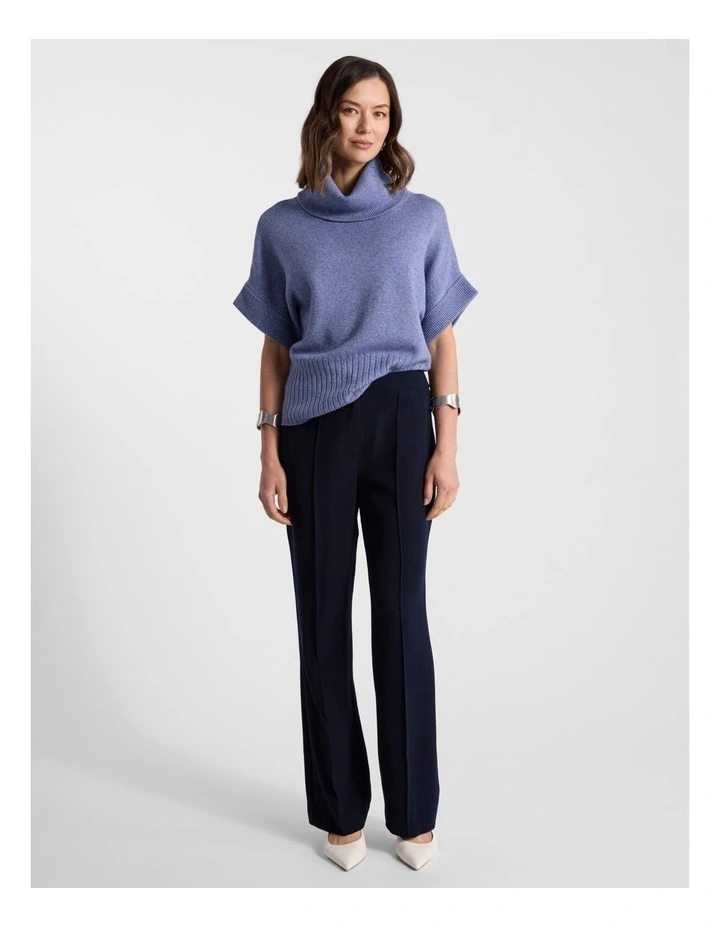 Roll Neck Gilet in Denim Melange image 2