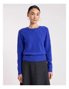 Kehlani Cashmere Knit Jumper in Royale Blue