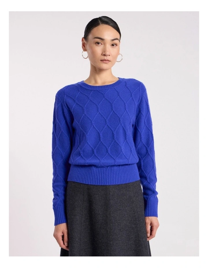 Kehlani Cashmere Knit Jumper in Royale Blue image 1